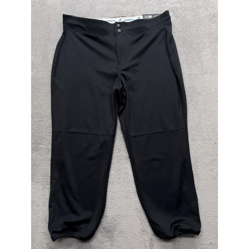 Champro Pants Womens XL Black Capri Fastpitch Softball Elastic Waist 24 In